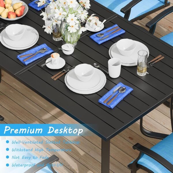 Bupplee 7-Piece Outdoor Patio Dining Set Review Comfortable Swivel Rocking Chairs Included