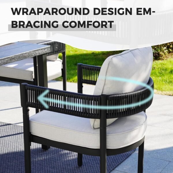 Grand Patio Outdoor Dining Chairs Set Review Modern Durable Metal Wicker Design