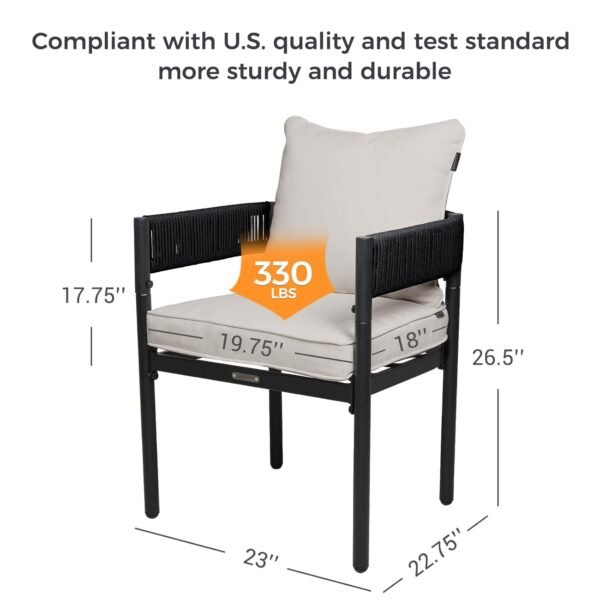 Grand Patio Outdoor Dining Chairs Set Review Modern Durable Metal Wicker Design