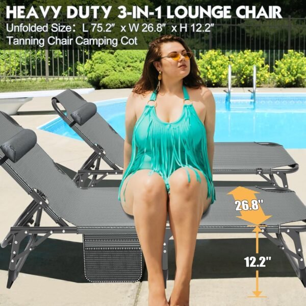 MOPHOTO Folding Chaise Lounge Chair Review Versatile Heavy Duty Patio Seating
