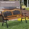 Outsunny Outdoor Garden Bench Review Classic Wood and Metal Patio Seating Analysis