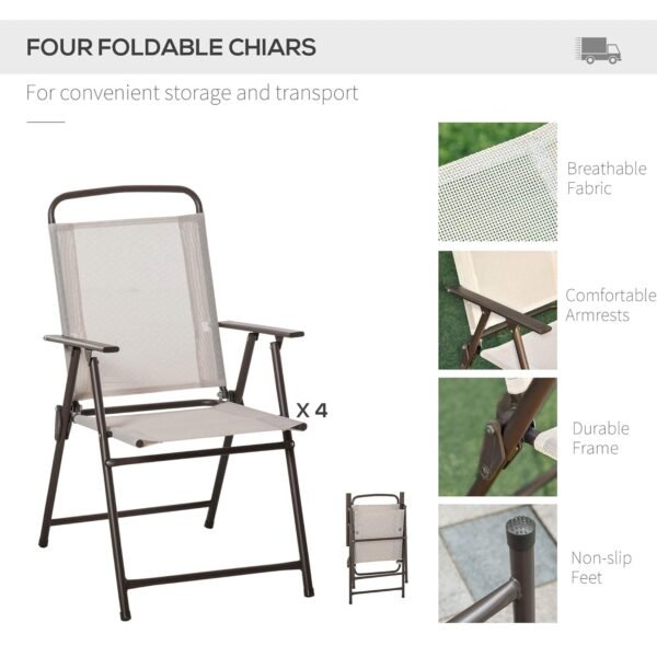 Outsunny Patio Dining Set Review Folding Chairs and Umbrella Included