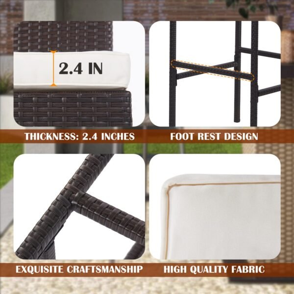 PayLessHere Outdoor Bar Stools Review Durable Wicker Patio Chairs with Cushions