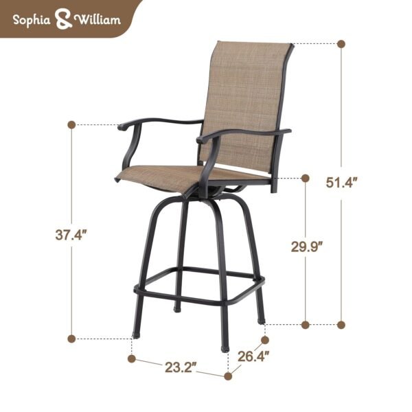 Sophia & William Patio Swivel Bar Stools Review Stylish Comfort and Durability Combined